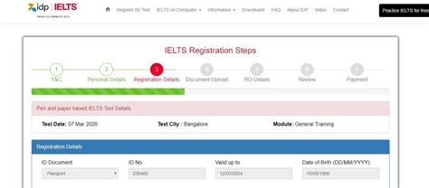 ielts test booking login